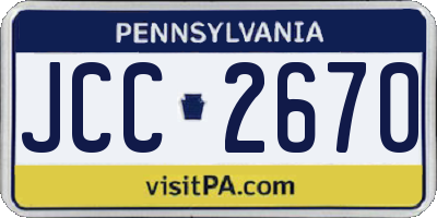 PA license plate JCC2670