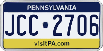 PA license plate JCC2706
