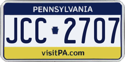 PA license plate JCC2707