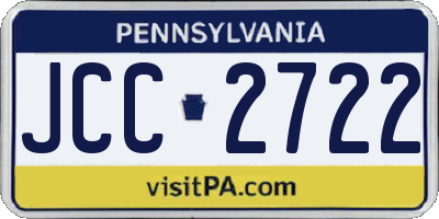 PA license plate JCC2722