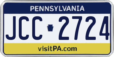 PA license plate JCC2724