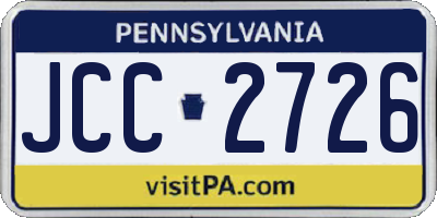 PA license plate JCC2726