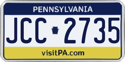 PA license plate JCC2735