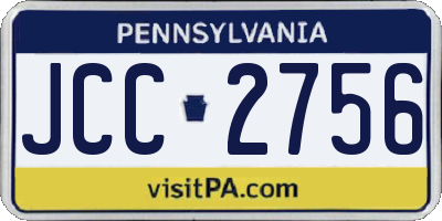 PA license plate JCC2756