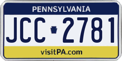 PA license plate JCC2781