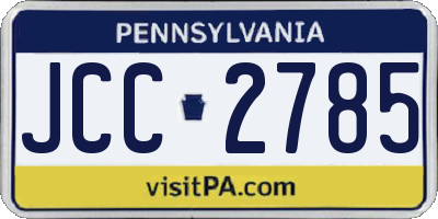 PA license plate JCC2785