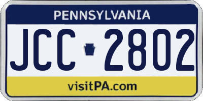 PA license plate JCC2802