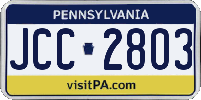 PA license plate JCC2803