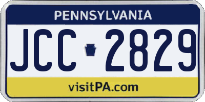 PA license plate JCC2829