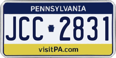 PA license plate JCC2831