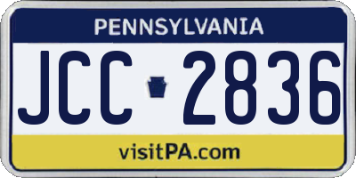 PA license plate JCC2836