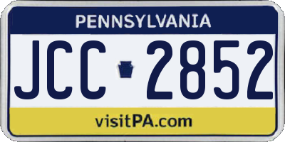 PA license plate JCC2852
