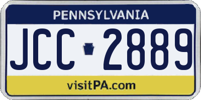 PA license plate JCC2889