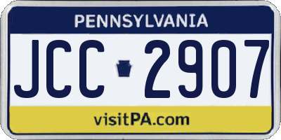 PA license plate JCC2907