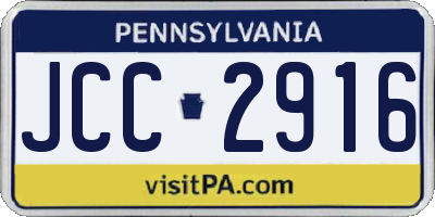 PA license plate JCC2916