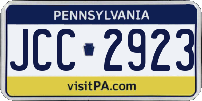 PA license plate JCC2923