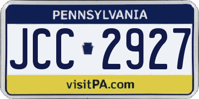 PA license plate JCC2927