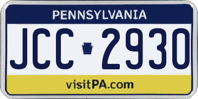PA license plate JCC2930