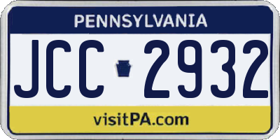 PA license plate JCC2932