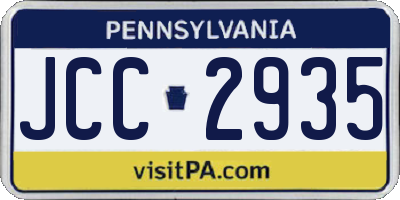 PA license plate JCC2935