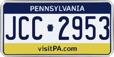 PA license plate JCC2953