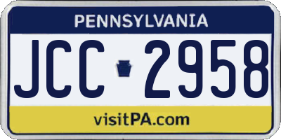 PA license plate JCC2958