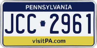 PA license plate JCC2961