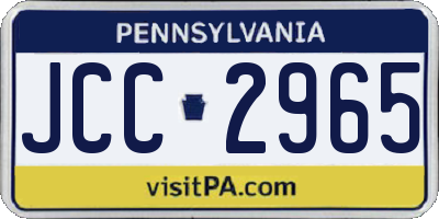 PA license plate JCC2965