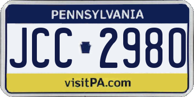 PA license plate JCC2980