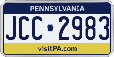 PA license plate JCC2983
