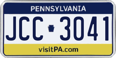 PA license plate JCC3041