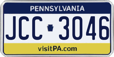 PA license plate JCC3046
