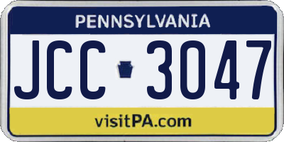 PA license plate JCC3047