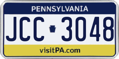 PA license plate JCC3048