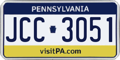 PA license plate JCC3051