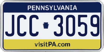 PA license plate JCC3059