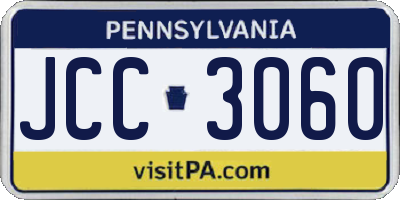 PA license plate JCC3060