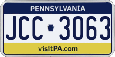 PA license plate JCC3063