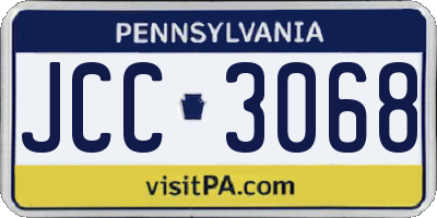PA license plate JCC3068