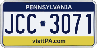 PA license plate JCC3071