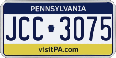 PA license plate JCC3075
