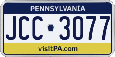 PA license plate JCC3077