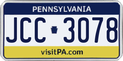 PA license plate JCC3078