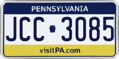 PA license plate JCC3085
