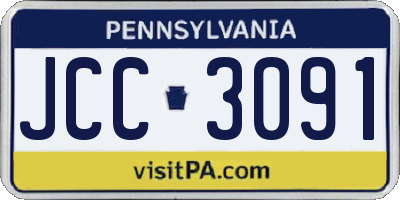 PA license plate JCC3091