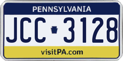 PA license plate JCC3128