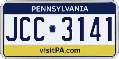 PA license plate JCC3141