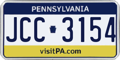 PA license plate JCC3154