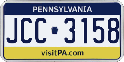PA license plate JCC3158