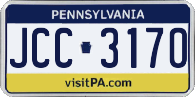 PA license plate JCC3170